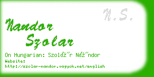 nandor szolar business card